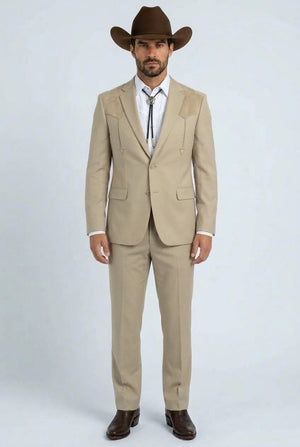 Winstead Tonal Yoke Suit Khaki | Suit | Men's Khaki Tonal Yoke Tailored Two-Piece