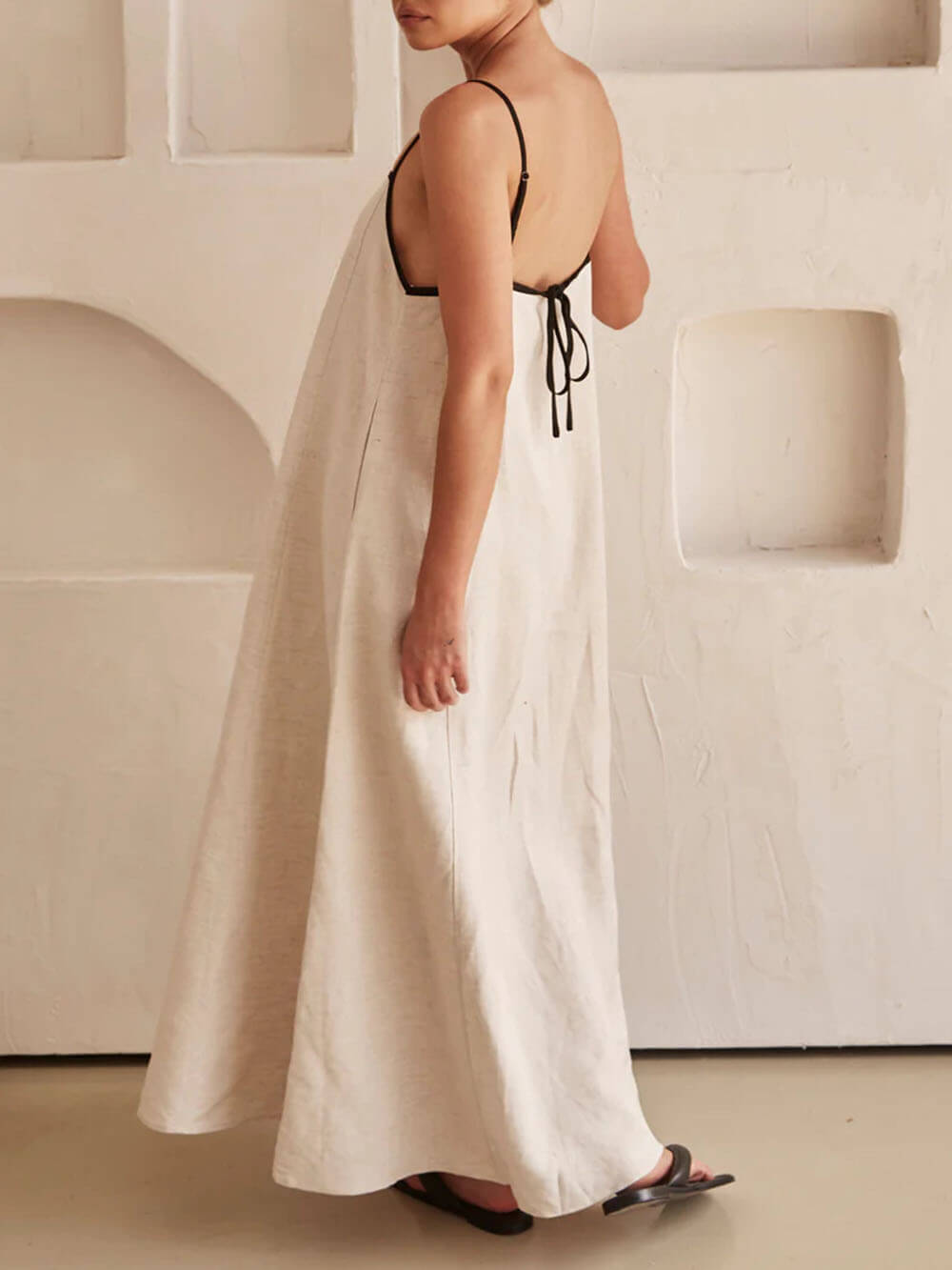 A-line Summer Vibe Contrasting Suspender Dress | Women's A-Line Summer Dress | Flowy Elegant Holiday Dress UK
