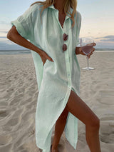 Concept Simple Maxi Shirt Dress | Women's Elegant Maxi Dress | Summer Holiday Long Dress UK