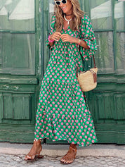 Bohemian Printed Maxi Dress | Women's Bohemian Boho Maxi Dress | Flowy Summer Holiday Dress UK