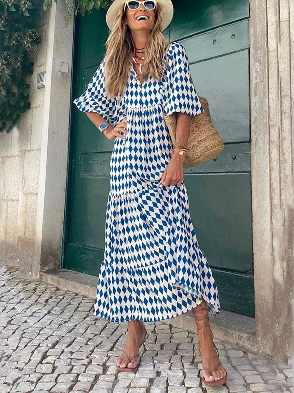Bohemian Printed Maxi Dress | Women's Bohemian Boho Maxi Dress | Flowy Summer Holiday Dress UK