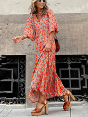 Bohemian Printed Maxi Dress | Women's Bohemian Boho Maxi Dress | Flowy Summer Holiday Dress UK