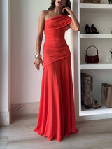 Mesh Off-Shoulder Ruched Maxi Dress | Women's Off-Shoulder Maxi Dress | Elegant Summer Holiday Dress UK