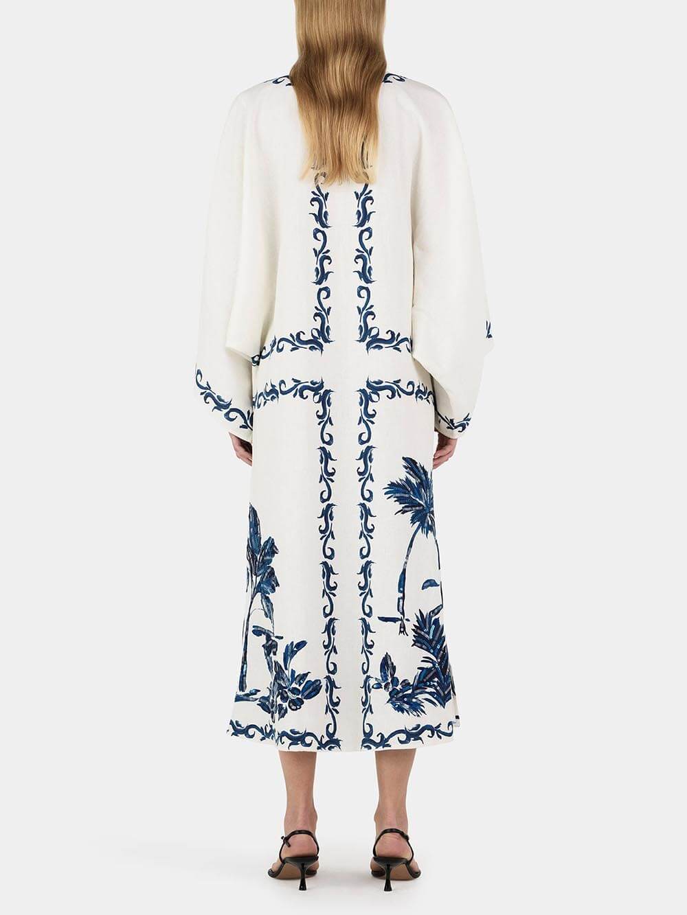 Vintage Hawaiian Print Sequined Oversized Loose Midi Dress | Women's Classic Midi Dress | Elegant Everyday Dress UK