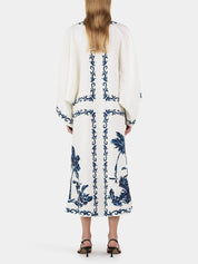 Vintage Hawaiian Print Sequined Oversized Loose Midi Dress | Women's Classic Midi Dress | Elegant Everyday Dress UK