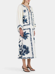 Vintage Hawaiian Print Sequined Oversized Loose Midi Dress | Women's Classic Midi Dress | Elegant Everyday Dress UK