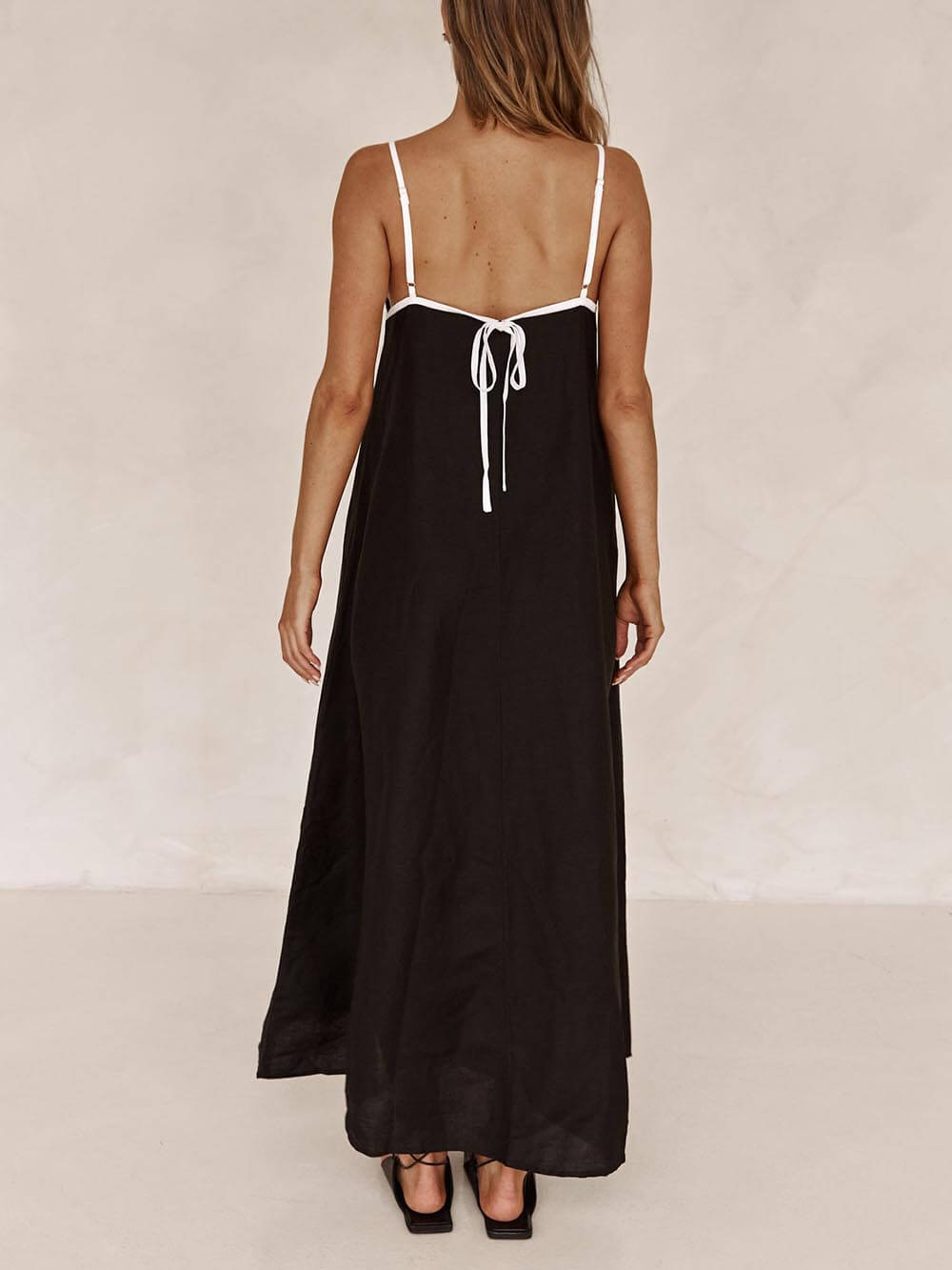 A-line Summer Vibe Contrasting Suspender Dress | Women's A-Line Summer Dress | Flowy Elegant Holiday Dress UK