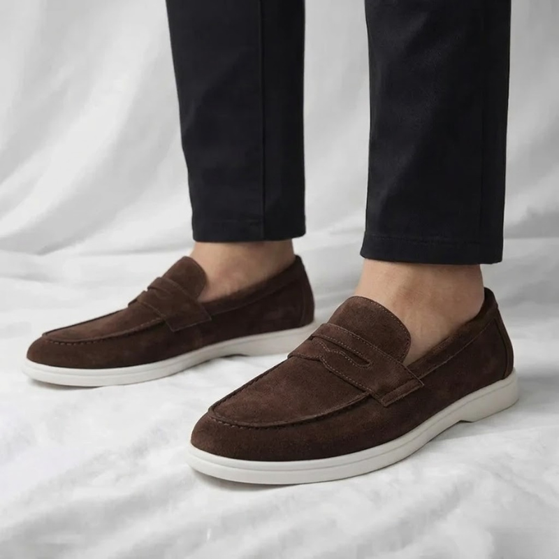 Bancroft Suede Penny Loafers | Men's Suede Loafers | Slip-On Smart Casual Driving Shoes UK