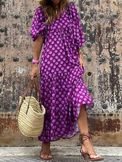 Bohemian Printed Maxi Dress | Women's Bohemian Boho Maxi Dress | Flowy Summer Holiday Dress UK
