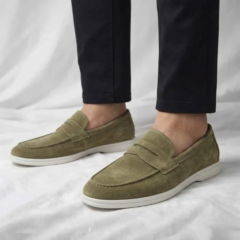 Bancroft Suede Penny Loafers | Men's Suede Loafers | Slip-On Smart Casual Driving Shoes UK