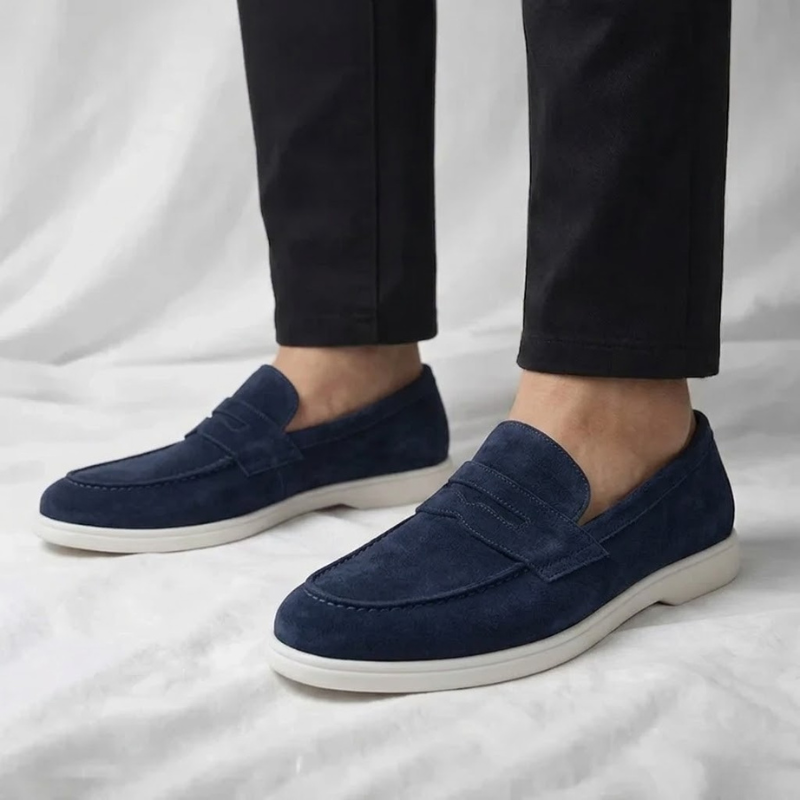 Bancroft Suede Penny Loafers | Men's Suede Loafers | Slip-On Smart Casual Driving Shoes UK