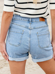 Lila Vintage Denim Stretch Shorts | Women's Vintage Denim Stretch Shorts | Casual Summer Jean Shorts UK