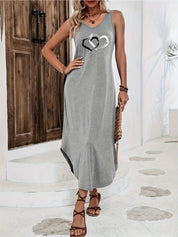 Sirene Heart Print Maxi Dress | Women's Printed Maxi Dress | Summer Holiday Long Dress UK
