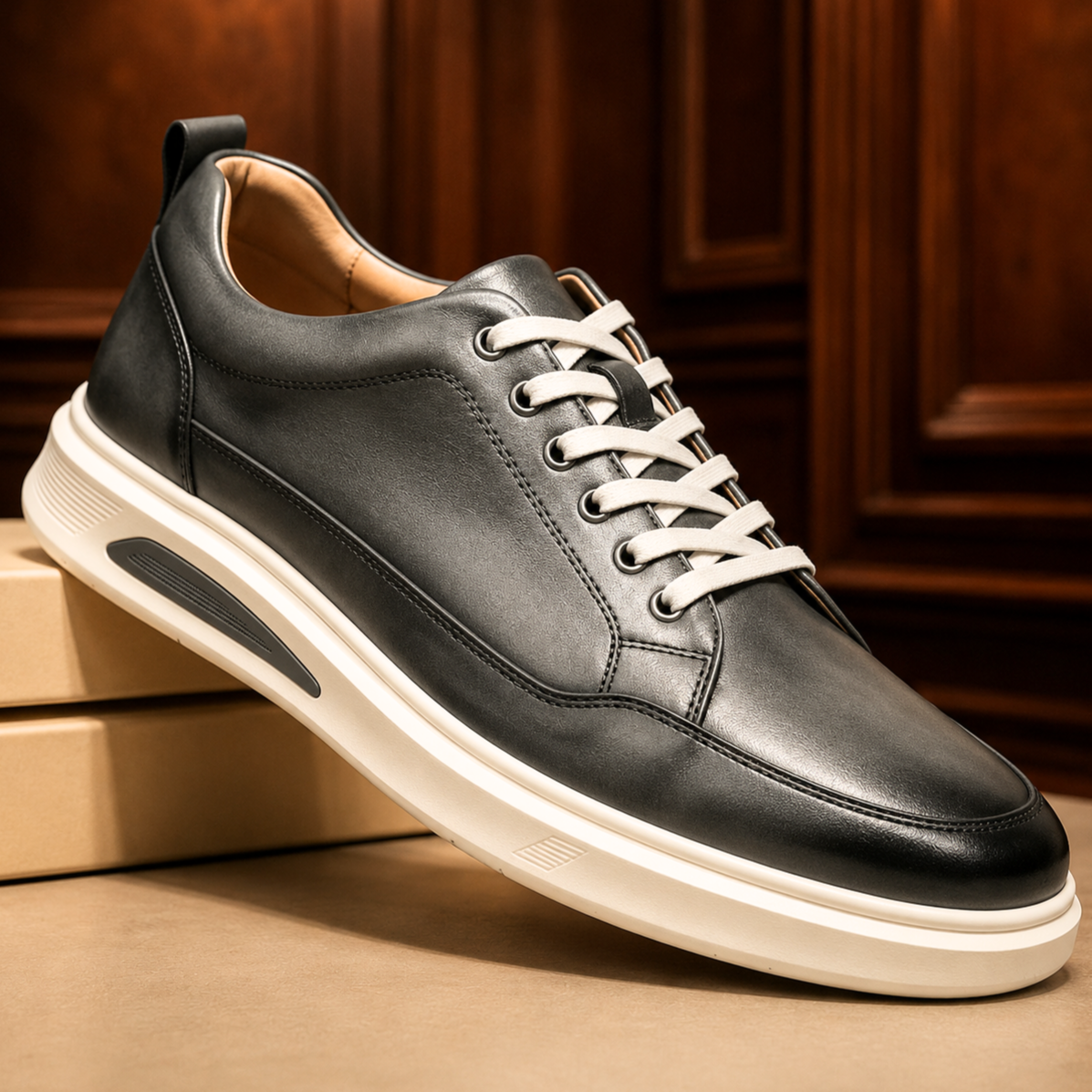 Sawyer Handcrafted Leather Trainer | Men's Genuine Leather Trainers | Smart Casual Fashion Shoes UK