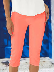 Clara Polished Stretch Capri | Women's Polished Stretch Capri Trousers | Smart Cropped Bottoms UK