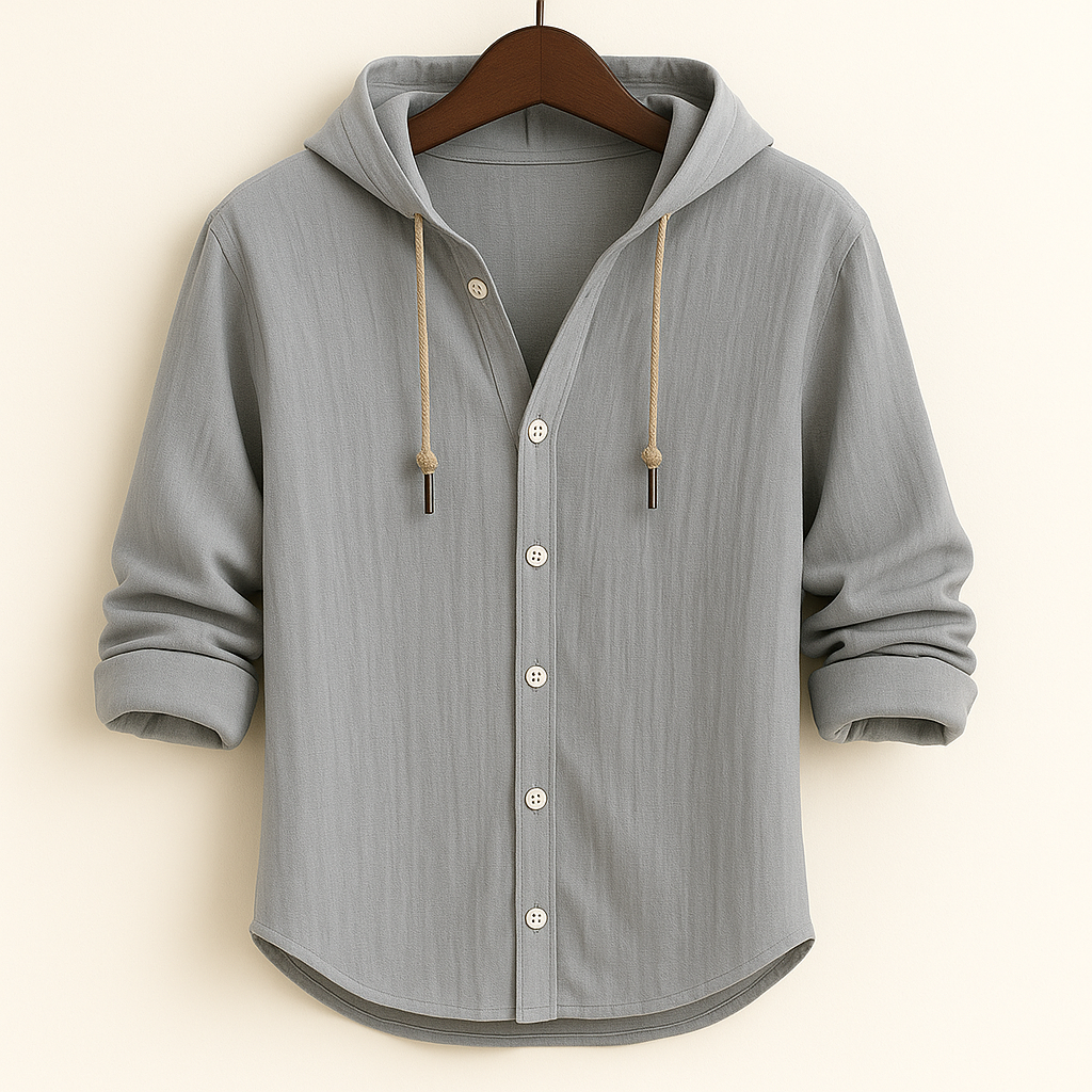 Briggs Hoodie Shirt | Men's Oxford Button-Down Shirt | Smart Casual Formal Top UK