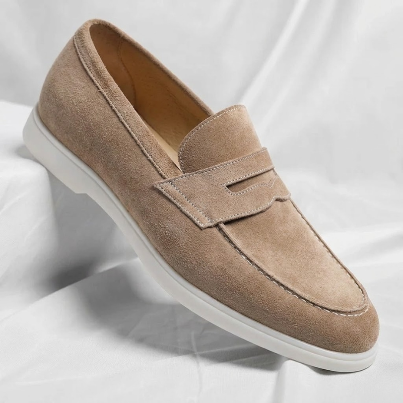 Bancroft Suede Penny Loafers | Men's Suede Loafers | Slip-On Smart Casual Driving Shoes UK