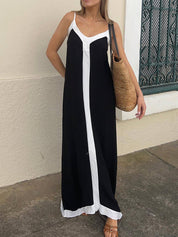 Suspender Colorblock Midi Dress | Women's Classic Midi Dress | Elegant Everyday Dress UK