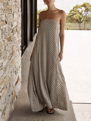 Bohemian Diamond Print Maxi Dress | Women's Bohemian Boho Maxi Dress | Flowy Summer Holiday Dress UK