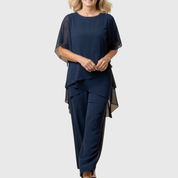 Dalston Draped Palazzo Co-ord | Women's Draped Palazzo Co-ord Set | Elegant Wide Leg Two-Piece UK