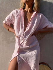 Concept Simple Maxi Shirt Dress | Women's Elegant Maxi Dress | Summer Holiday Long Dress UK