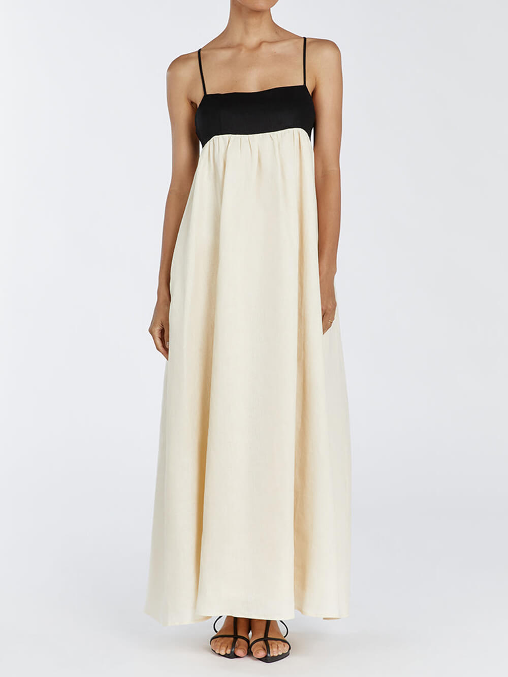Black And White Loose Suspender Patchwork Maxi Dress | Women's Suspender Maxi Dress | Casual Summer Holiday Dress UK