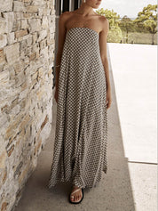 Bohemian Diamond Print Maxi Dress | Women's Bohemian Boho Maxi Dress | Flowy Summer Holiday Dress UK