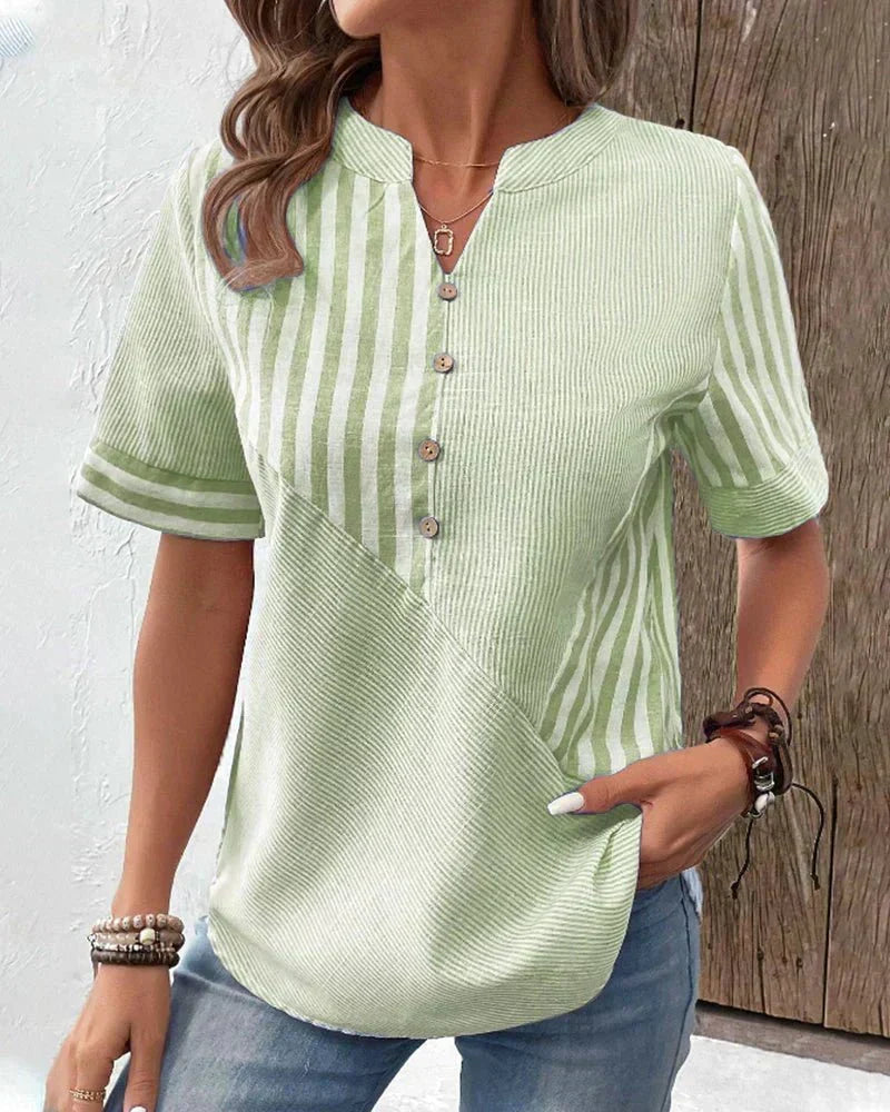 Anya Striped Blouse | Women's Striped Summer Blouse | Casual Relaxed Fit Top UK