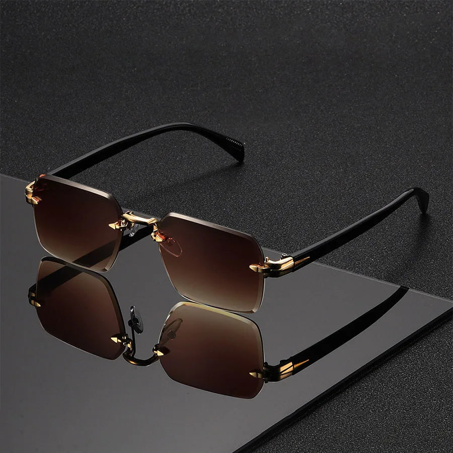 Quincy Rimless Sunglasses | Classic Sunglasses | UV400 Protection Fashion Shades UK