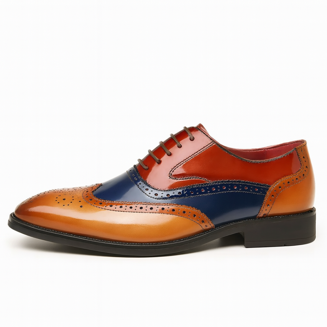 Rhodes Vintage Wingtip Brogues | Men's Leather Brogues | Classic Wingtip Oxford Smart Shoes UK