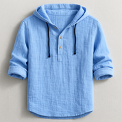 Rex Hooded Linen Shirt | Men's Linen Summer Shirt | Breathable Holiday Casual Top UK