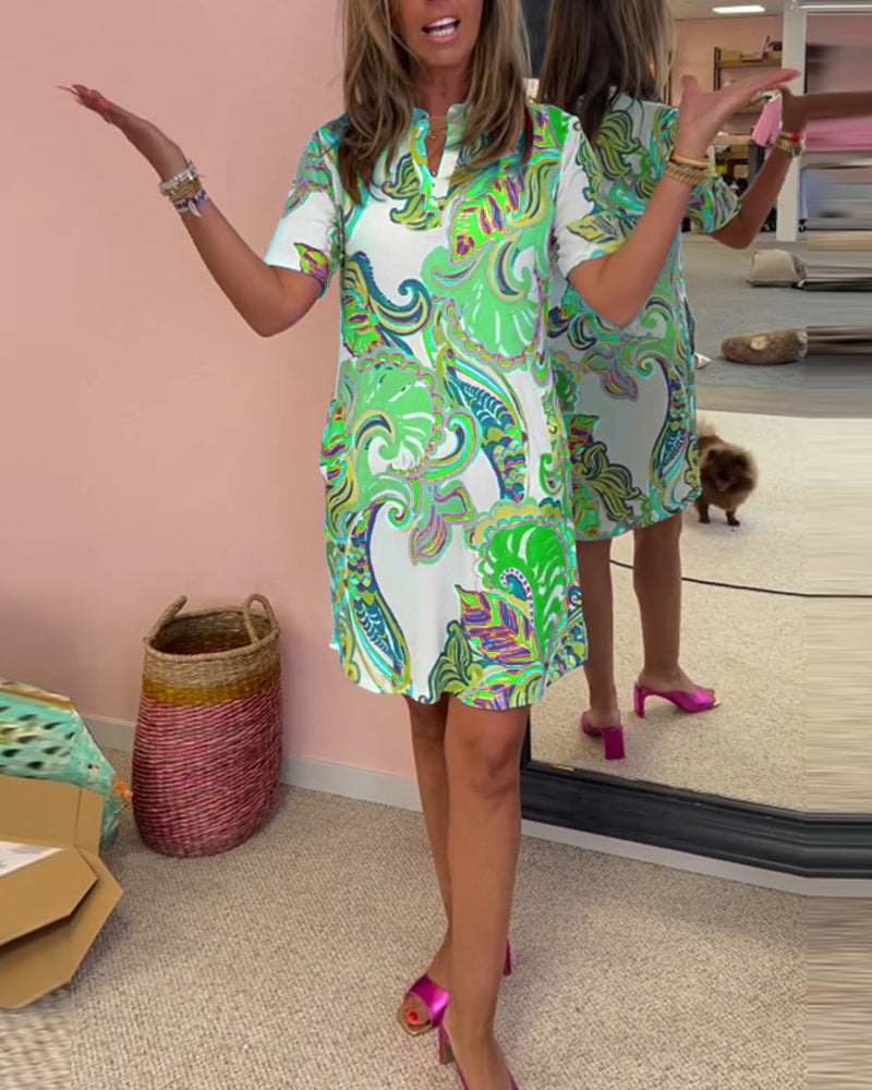 Aria Printed Shift Dress | Women's Fashion Dress | Elegant Casual Everyday Dress UK