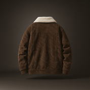 Men's Alderon Sherpa Corduroy Jacket Casual Winter Coat Textured Warm | Premium Outerwear Khaki Brown Black