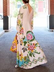 Exquisite Sunshine Floral Print Flowing Maxi Dress | Women's Floral Print Maxi Dress | Elegant Boho Holiday Dress UK