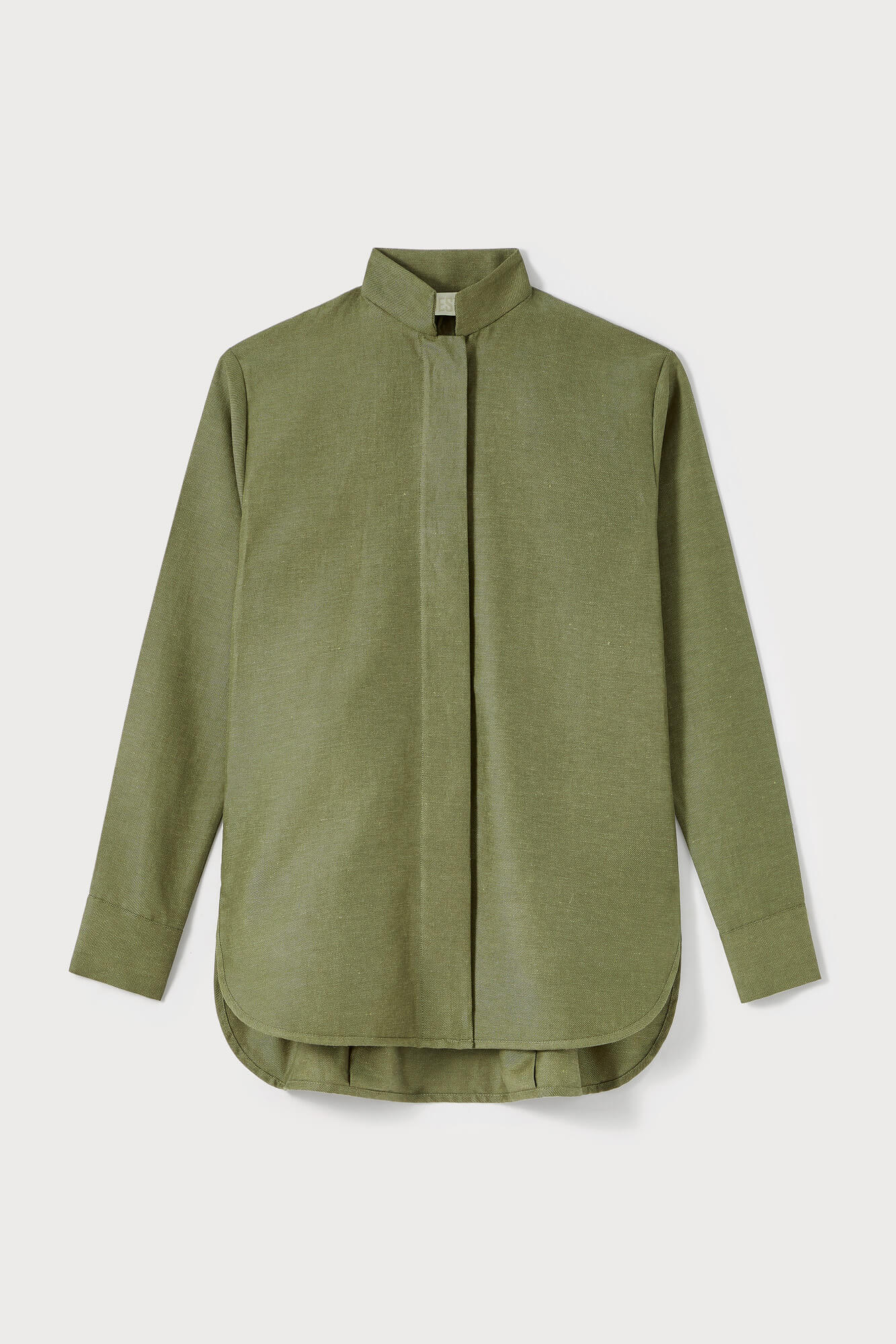 Robert High-Neck Blouse | Top | Women Structured Khaki