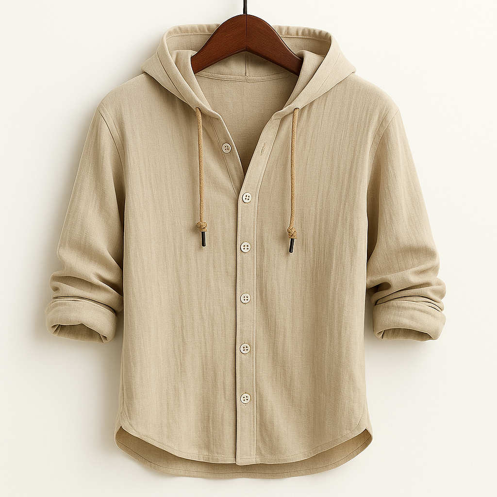 Briggs Hoodie Shirt | Men's Oxford Button-Down Shirt | Smart Casual Formal Top UK
