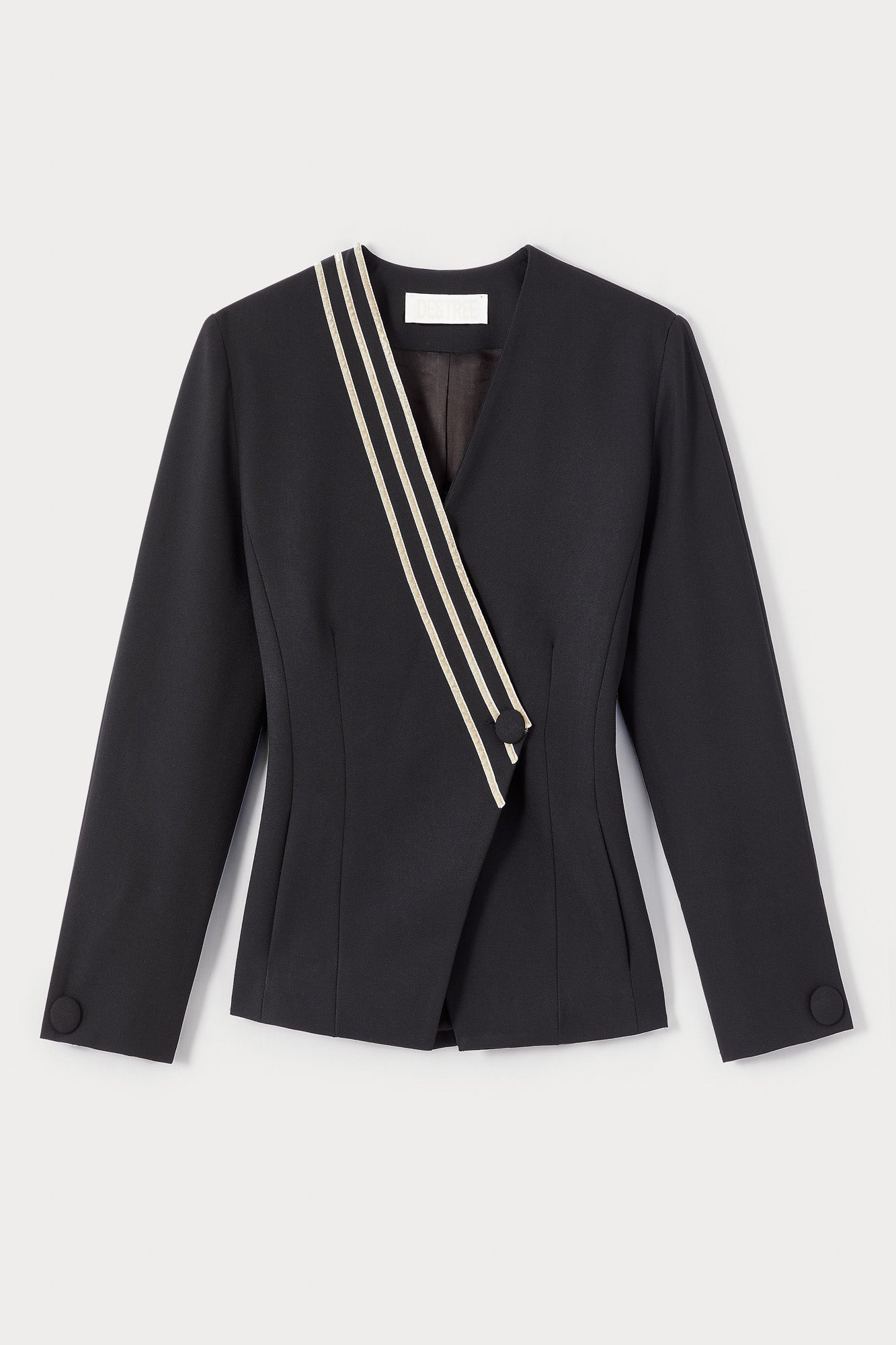 Aloise Striped Double-Breasted Blazer | Blazer | Women Tailored Black