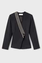 Aloise Striped Double-Breasted Blazer | Blazer | Women Tailored Black