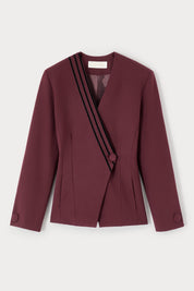 Aloise Striped Double-Breasted Blazer | Blazer | Women Tailored Burgundy