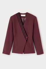 Aloise Striped Double-Breasted Blazer | Blazer | Women Tailored Burgundy