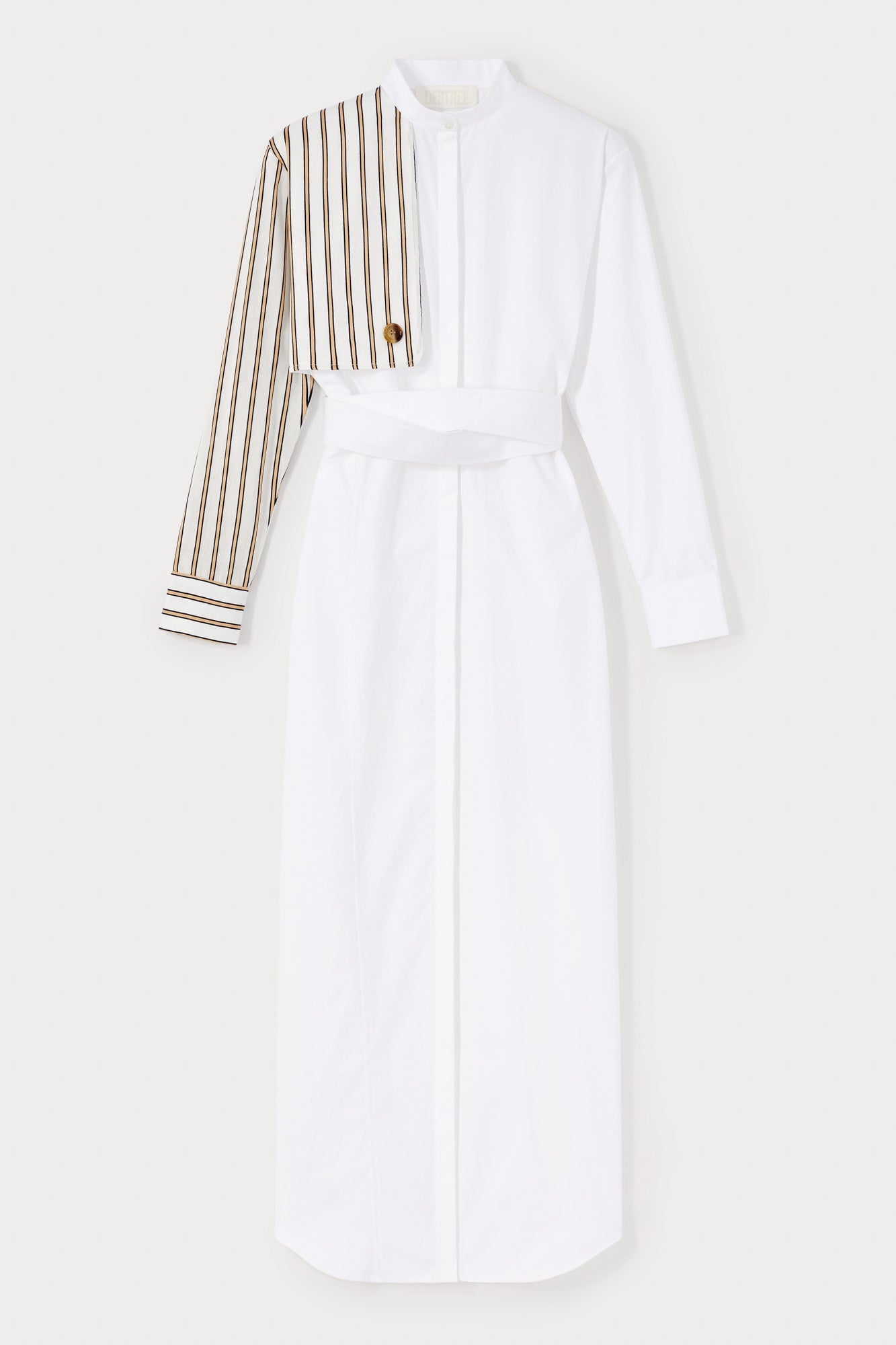 Hans Striped Poplin Asymmetric Maxi Shirt Dress | Dress | Women White Stripe