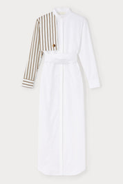 Hans Striped Poplin Asymmetric Maxi Shirt Dress | Dress | Women White Stripe