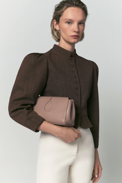 Amoako Puff-Sleeve Cropped Jacket | Jacket | Women Fitted Brown