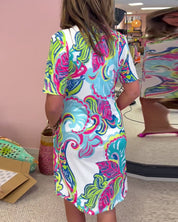 Aria Printed Shift Dress | Women's Fashion Dress | Elegant Casual Everyday Dress UK