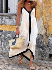Suspender Colorblock Midi Dress | Women's Classic Midi Dress | Elegant Everyday Dress UK