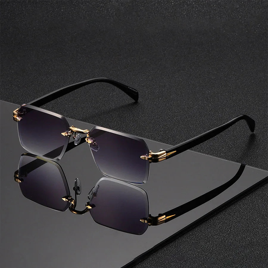 Quincy Rimless Sunglasses | Classic Sunglasses | UV400 Protection Fashion Shades UK