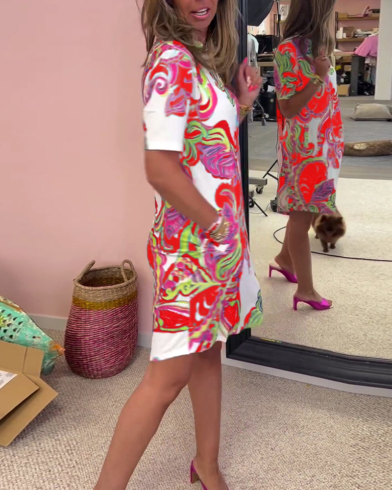 Aria Printed Shift Dress | Women's Fashion Dress | Elegant Casual Everyday Dress UK