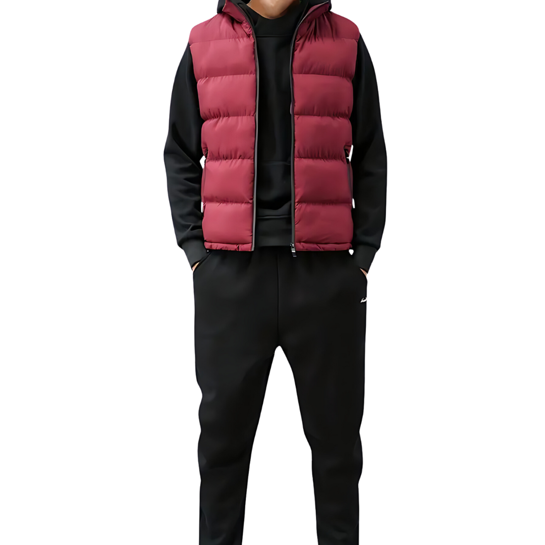 Men's Moritz Quilted Gilet Vest Sleeveless Bodywarmer | Lightweight Padded Autumn Winter Layering Black Blue Red