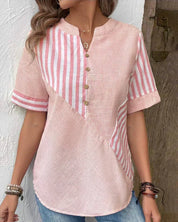 Anya Striped Blouse | Women's Striped Summer Blouse | Casual Relaxed Fit Top UK