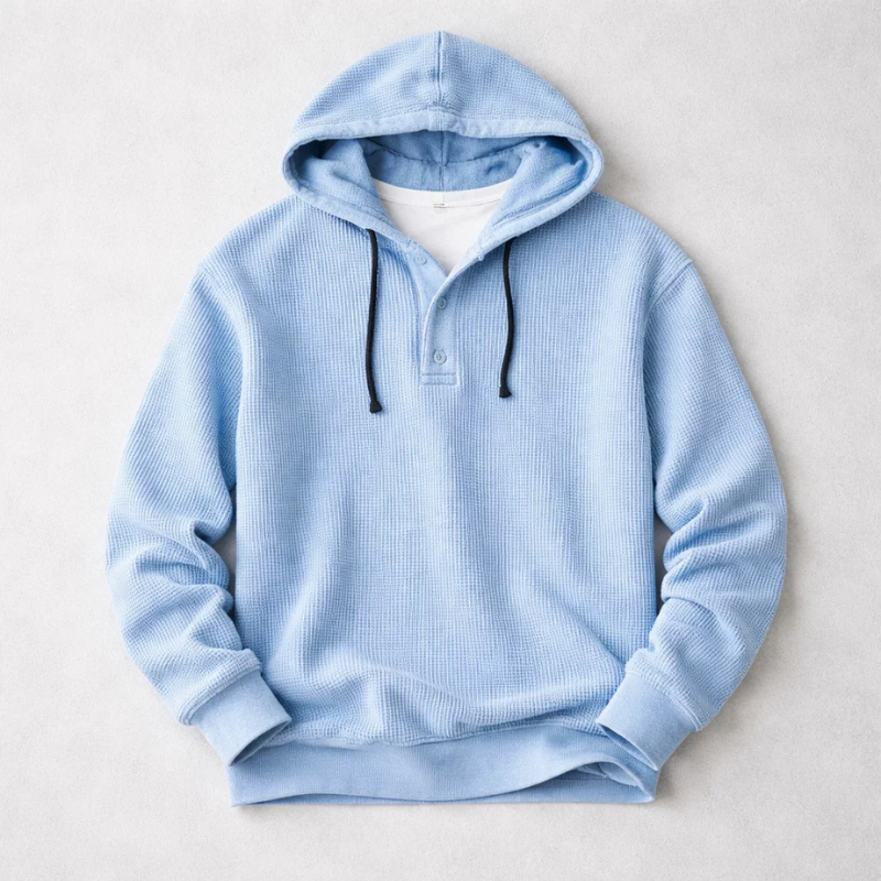 Bromley Waffle Hoodie | Men's Waffle-Knit Hoodie | Textured Pullover Casual Jumper UK